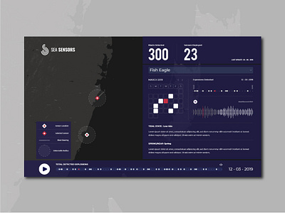 Sea Sensors Map Dahsboard exploration app concept design ui ux web