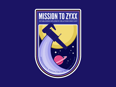 Mission To Zyxx Patch missionbadge missionpatch planet scape spacebadge stars weeklywarmup