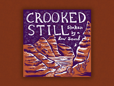 Crooked Still album art cactus desert folk music folkart landscape illustration weekly warm up