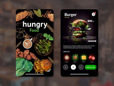 UI design for food application branding graphic design ui ux