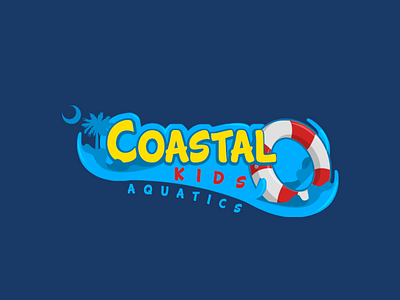 Coastal Kids Aquatics children class coast design kids life ring logo school swimming water