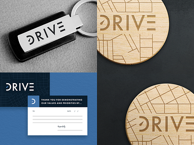 Drive Mockups automotive branding coasters design keychain merchandise