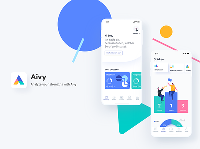 Aivy - AI based Career development App animation career illustration interface mobile ui ui