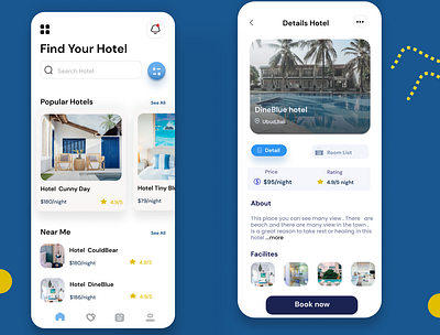 Booking Hotel App app mobiledesign ui uiux