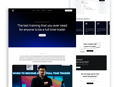 Just For Traders crypto landingpage stocks trading