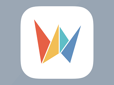 Wordset App Icon app colorful icon ios ipad iphone red shapes triangle w wordset yellow