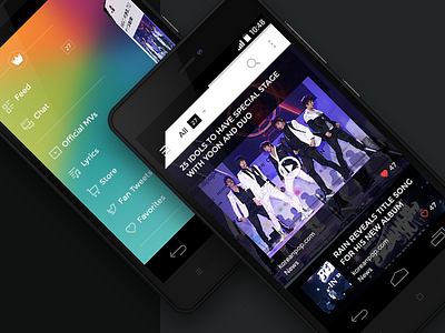 AtticTV Android App android colorful dark feed grid like menu mobile navigation navigation drawer post ui