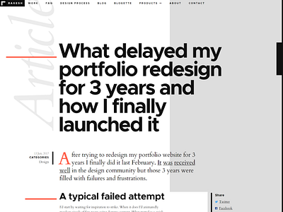 Article - What Delayed My Portfolio Redesign For 3 Years And How advice article blog launch portfolio post redesign tips