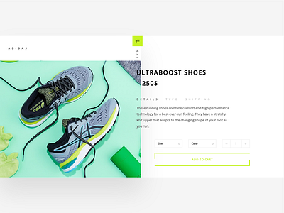 Adidas design order shoes sport template ui ux web