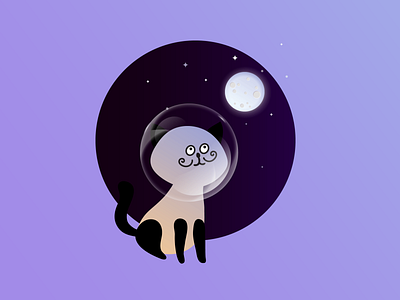 Cat cat design graphic art icon illustration logo moon vector