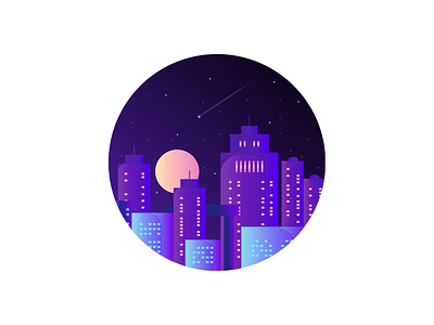 City artwork city grahicdesign icon illustration illustration design logo moon night vector art