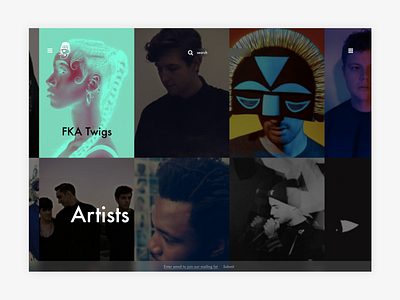 Young Turks - Browse Artists browse exploration explore music navigation redesign search ux ui