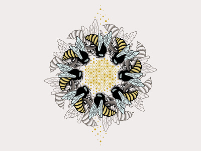 Colony Collapse Disorder art bees collapse design earth illustration