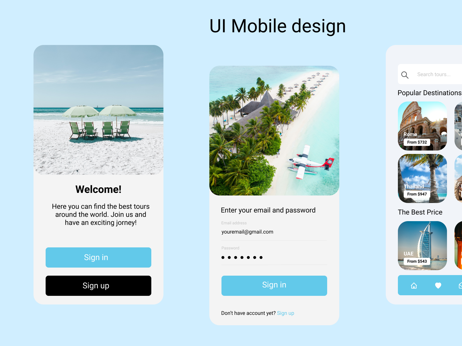 Mobile UX/UI design by Elena Kozachenko on Dribbble