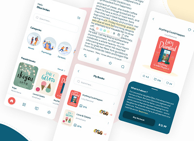 Bookstore app app books bookshop bookstore design ebook figma library online ui ux