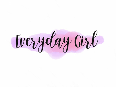 "Everyday Girl" Watercolor Logo hand drawn logo pink purple watercolor watercolor logo