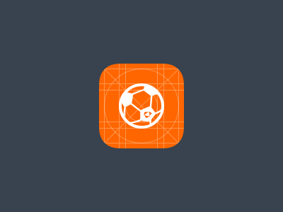 Soccer Prototype Icon app grid icon ios mobile orange sport white