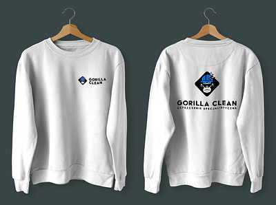 Gorilla Clean Sweatshirt Design branding crewneck design fashion gear graphic design merchandise sweatshirt