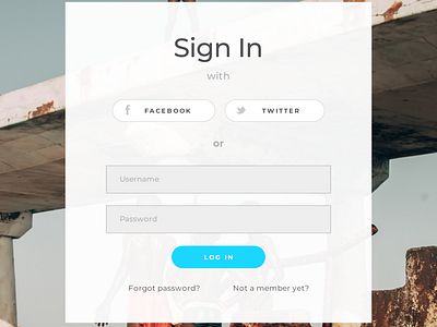 Sign In form design for #dailyui #001