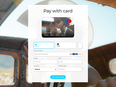 "Pay with card" form design for #dailyui #002 #montserrat