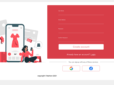 sign up page for a fashion store #dailyUI animation app branding design icon illustration logo typography ui ux vector