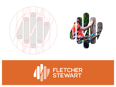 Fletcher Stewart Construction arborist brand identity knot logo mark outdoors performance safety trust