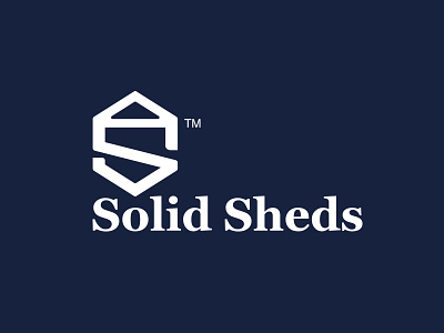 Solid Sheds blue brand growth identity logo mark navy s serif sheds solid