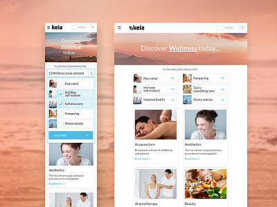 Discover Wellness design mindfulness mobile responsive sunset tablet ui website wellness