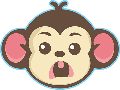 Cute little Monkey Face cartoon illustrator monkey