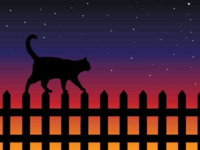 Cat Landscape cat illustrator landscape scene vector