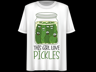 This Girl Love Pickles. Pickle Jar Vector. T-Shirt Design