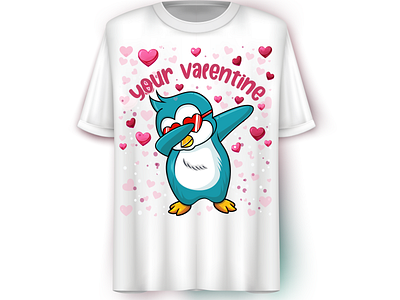 Dabbing Penguin Vector, Valentine's Day, T-Shirt Design. caricature cartoon illustration design digital art digital illustration illustration