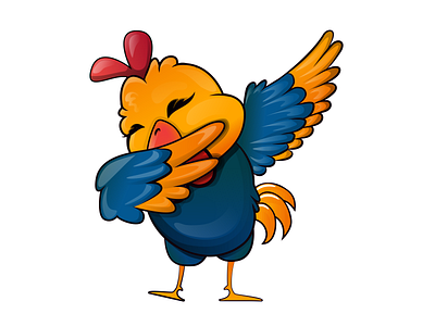 Dabbing Chicken, Vector Illustration.