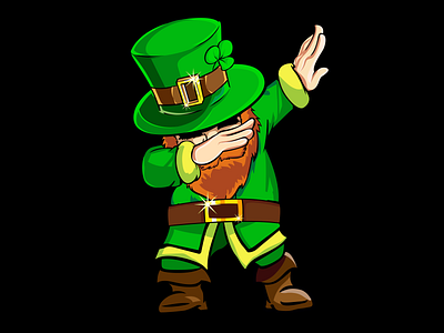 Dabbing Leprechaun, Character, Vector / illustration.