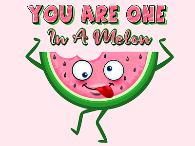 You Are One In A Melon, Vector illustration. caricature cartoon illustration design digital art digital illustration illustration