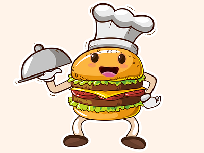 Burger Chef, Character Vector illustration.