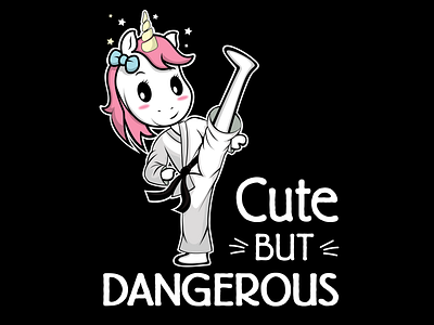 Unicorn, Cute But Dangerous, Karate Taekwondo.