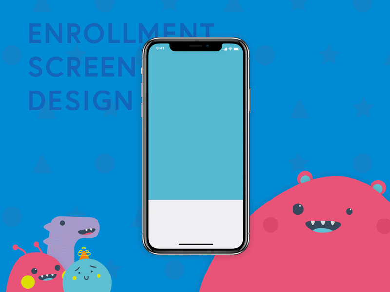 Enrollment screen concept children colors friendly illustration kids motion pop uiux webdesign