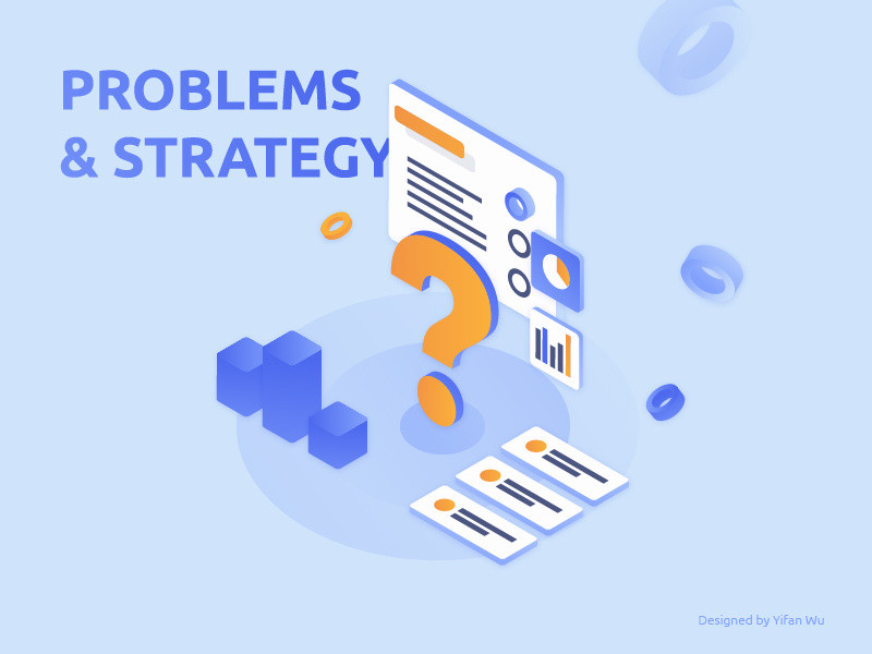 Problems & Strategy geometric gradient shapes colors illustration
