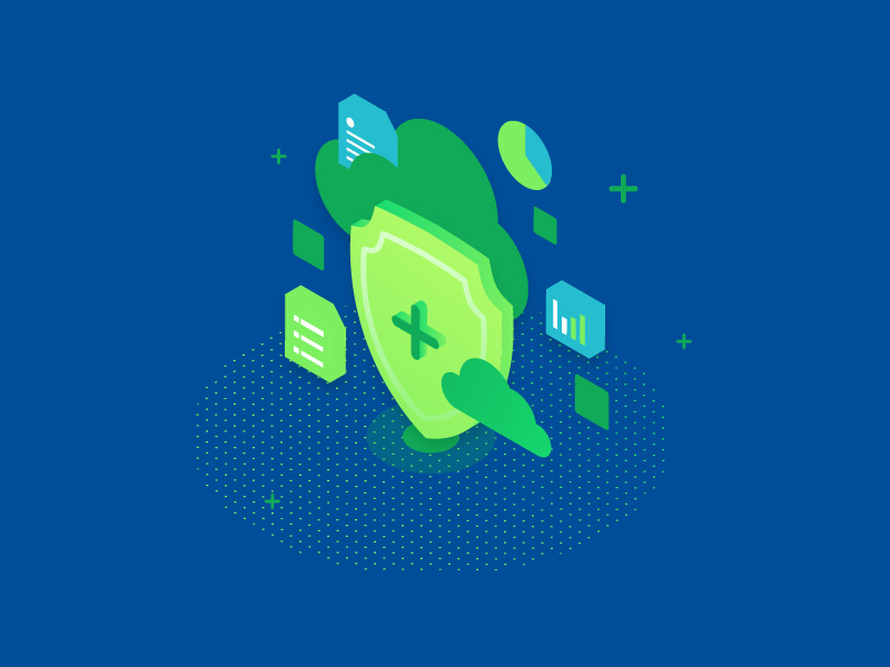 Security geometric gradient shapes colors design web illustration