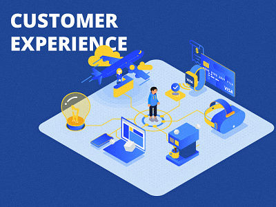 Customer Experience 3d blue colors customer experience gradient illustration inspiration people texture user vector