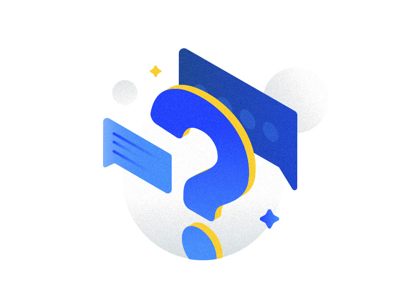 Question minimal gradient blue development experiment strategy tech colors illustration