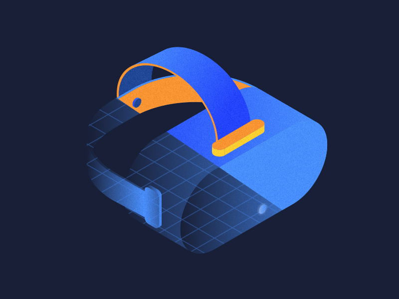 Reimagine Reality minimal gradient blue development experiment strategy tech colors vr illustration