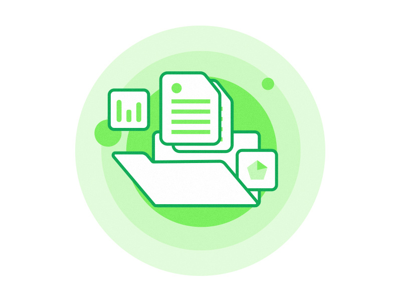 Assets minimal gradient green development experiment strategy tech colors illustration