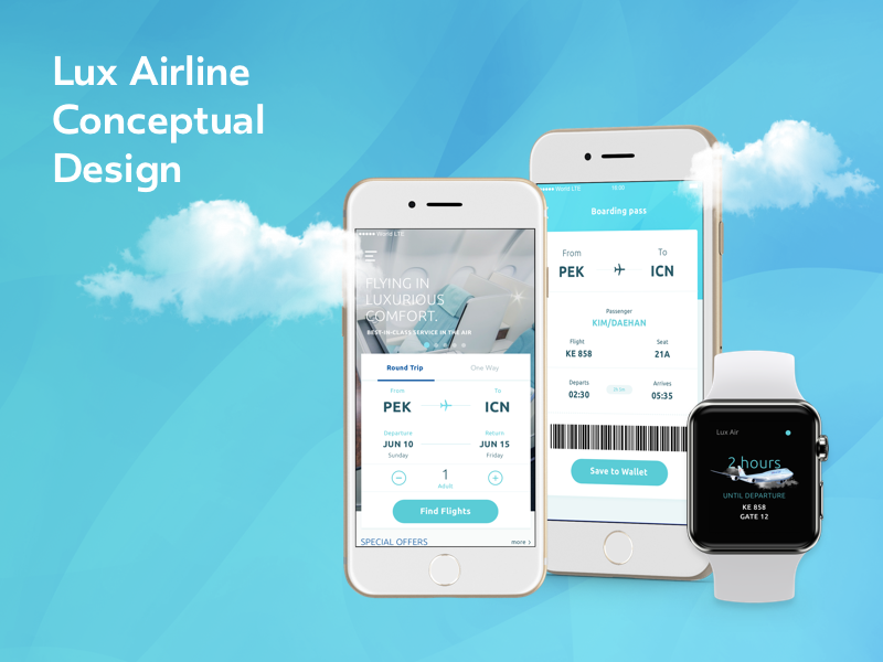 Lux Airline Concept concept app airlines design uiux