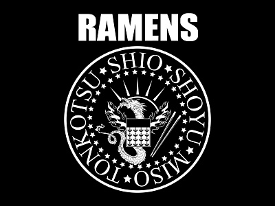 "Ramens" (Spoof) T-Shirt Design