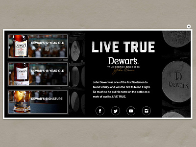 Dewars Microsite - Ad Interstitial 3d transform beverage html animation microsite