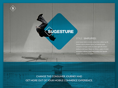 Sugesture Site Redesign blue design one page website