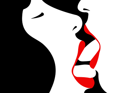 Kissing females illustration kiss kissing