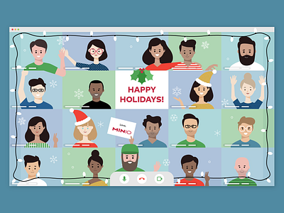 Holidays 2020 avatar people celebrate christmas christmas card happy holidays holiday card holidays holidayseason illustration socially distanced gathering zoom zoom meeting